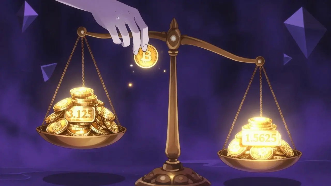 Manga style illustration of gold coins being halved on magical scales