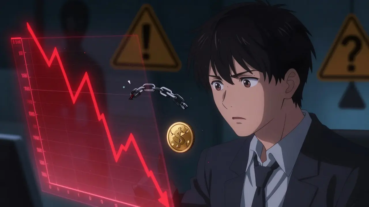 Anime investor worried about dropping crypto price chart and risks