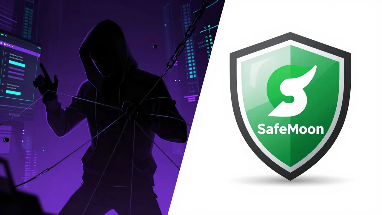 Split screen showing hacker vs legitimate crypto verification in anime style