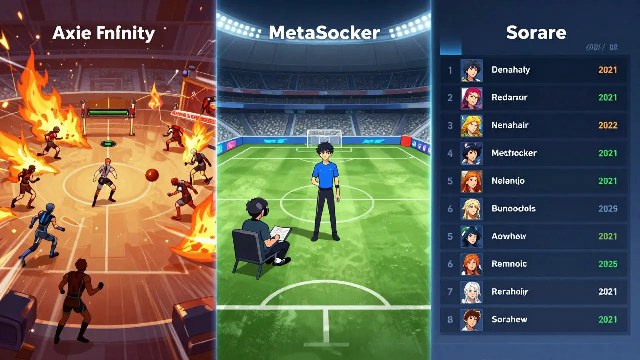 Anime comparison of soccer management vs other crypto games