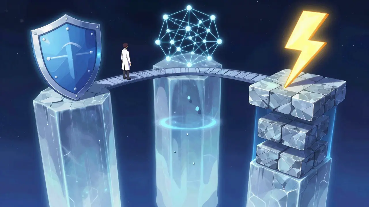 Anime visualization of blockchain trilemma and hybrid layers