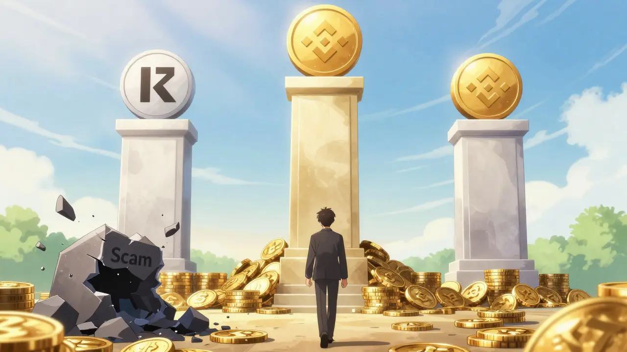 Trustworthy crypto pillars shining brightly in anime style